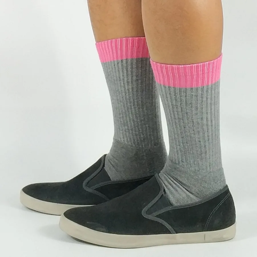 Мужские розовые прорезные серые носки для скейтеров Размер США 8-12, европейский размер 41-45(толстые и мягкие