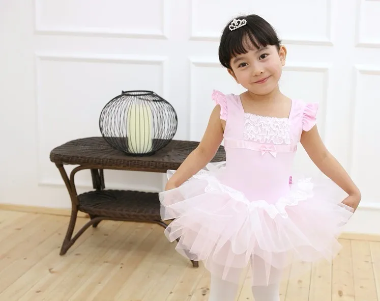 И розничная, Корейская розовая и синяя балетная юбка для детей от 4 до 8 лет танцевальное платье для девочек