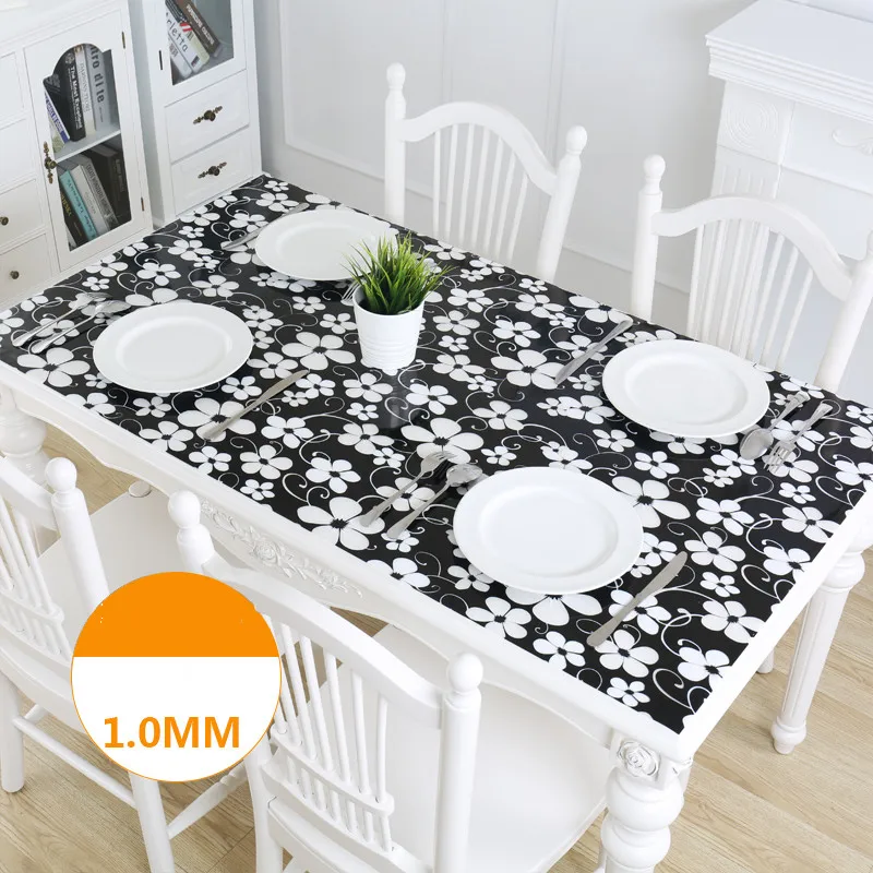  PVC tablecloth table cloths waterproof table cover with kitchen pattern oil tablecloth soft glass c