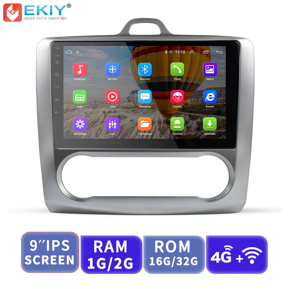 Top EKIY IPS 1G+16G Android Car DVD Multimedia Player 4G for Ford Focus 2004-2011 GPS Navigation Stereo Radio Video Player Wifi 0