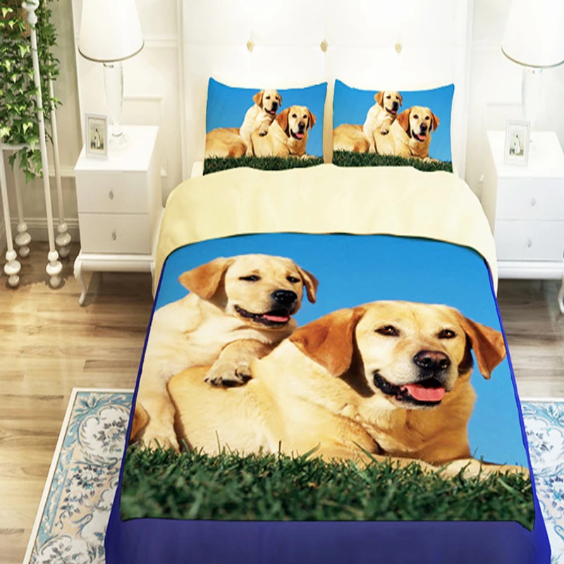 3D Oil Dog Bed linen Ses,3/4pc duvet cover without filler,100