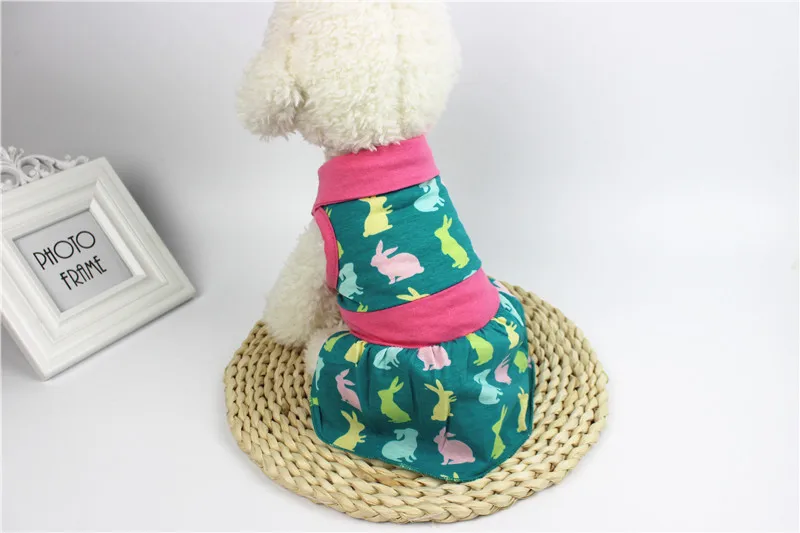 Кролик Ruby милой собачки летнее платье Мягкий хлопок печати Лук Pet Puppy Одежда для отдыха собаки животные Костюмы XS размеры s m l xl юбка 2 s