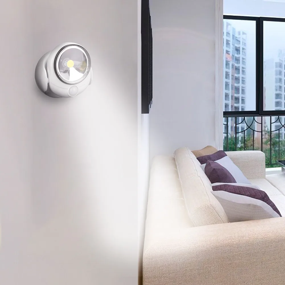 

2019 Top Motion Activated Sensor Wireless Security Light Wall Lamp Battery Power garden, balcony, yard light rotates 180 degrees