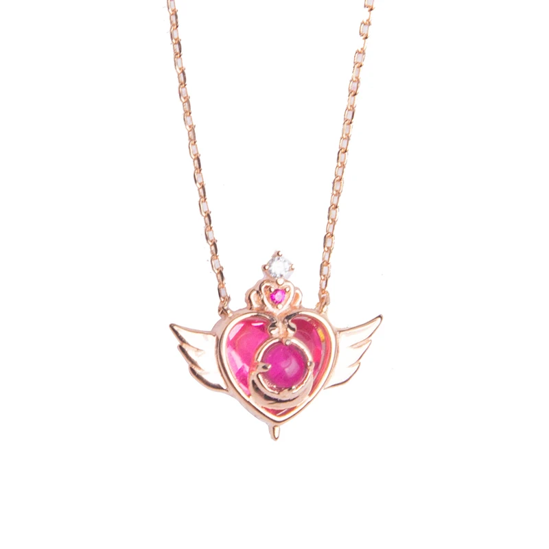 Новое серебряное ожерелье с подвесками Sailor Moon The Crisis Moon Compact 925 пробы модный подарок на день рождения Аниме косплей подвески на цепочку