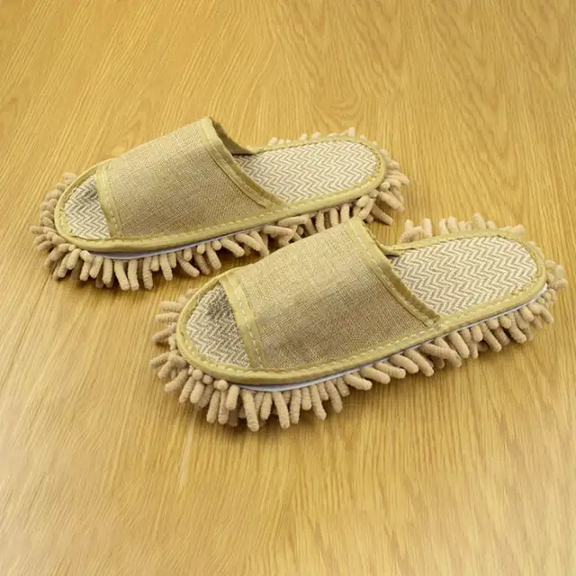 1 Pair Dust Mop Lazy Cleaning Foot Cleaner Shoe Mop Slipper Microfiber