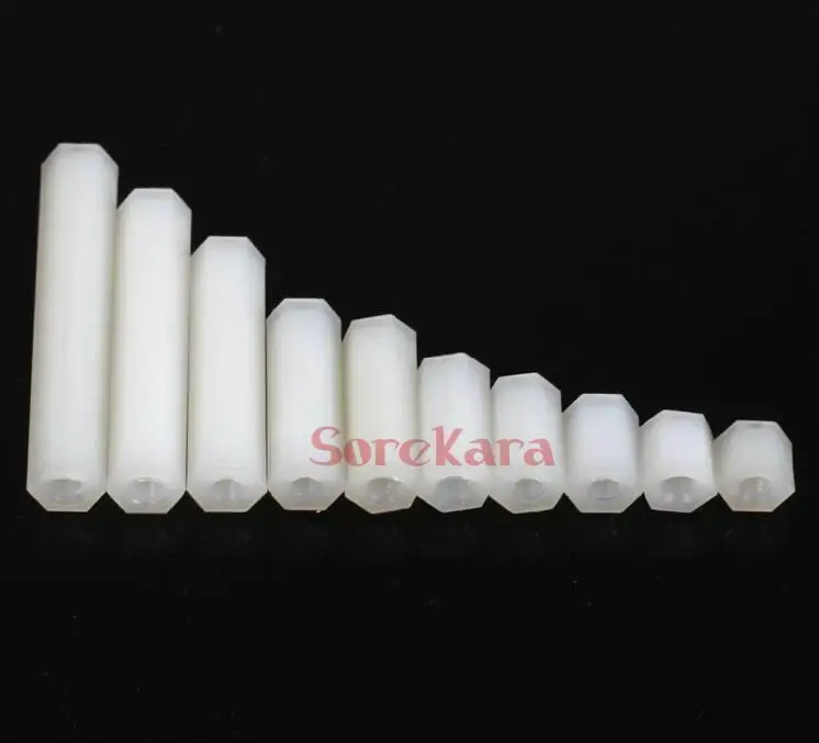 

Pack 50 M3*0.5/M4*0.7 Length 6mm-35mm Hexagon Nylon Threaded Double Pass Spacers