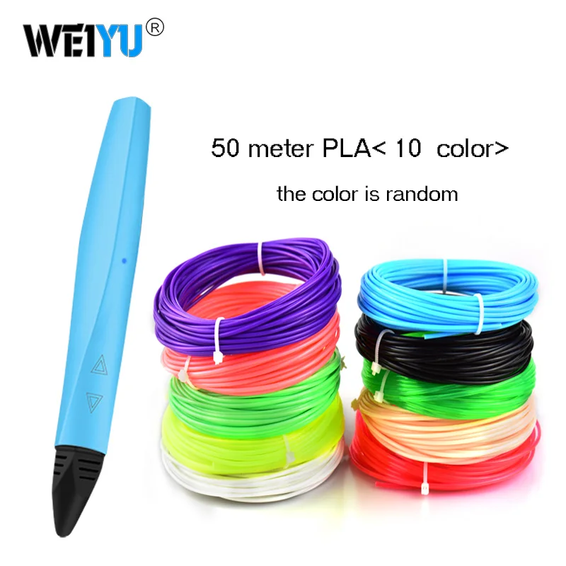 Blue USB-50m PLA Сенсорная 3D ручка, ручка для печати, OLED PLA нити, 3d принтер, рождественские подарки, Lapiz, 3D Ручка для печати, для школы, 3D карандаш, гаджет - Цвет: Blue USB-50m PLA