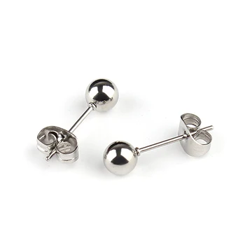 

10pcs/lot 2017 High Quality Medical Stainless Steel Ear Piercing Stud Earrings for Women with 3/4/5/6/8mm Ball Wholesale F2259
