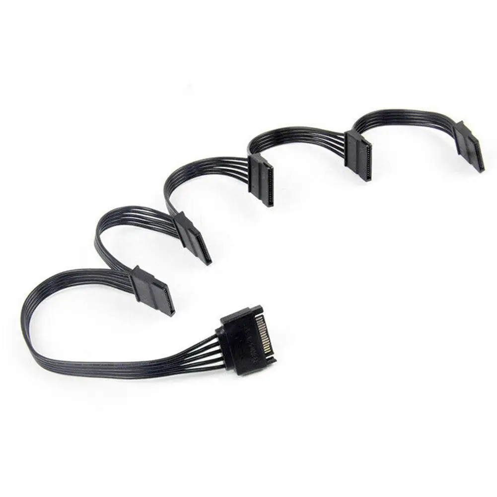 

4 Pin IDE Molex 1 To 5 15Pin SATA Splitter Hard Drive Power Cable Hard Drive Cable Extension Cable 18AWG