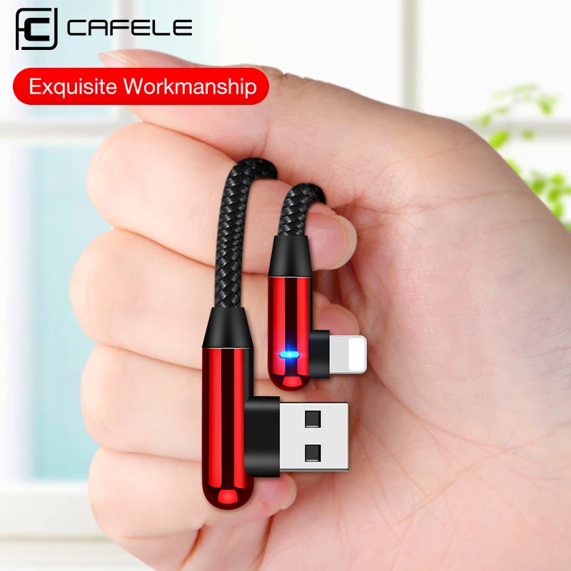 Cafele Lighting USB кабель для iPhone Micro type C 1,2 A 1,8 м двойной l-образный кабель для передачи данных для iPhone 6 7 8 X XS MAX XR игровой кабель