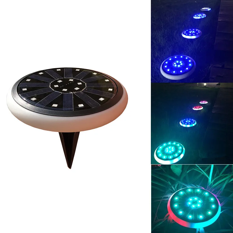 

Solar Powered Ground Light Waterproof RGB Garden Pathway Deck Lights with 30pcs LED Solar Lamp for Home Yard Driveway Lawn Road