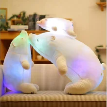 Красочный светодиодный фонарик, плюшевая игрушка, полярный медведь, светящаяся игрушка, светильник, Детская кукла, мягкая плюшевая подушка в виде животного, милый подарок для детей