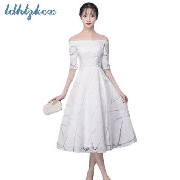 

Hollow Out Solid Color A-Line Dress Women 2018 Autumn New Fashion Banquet Night Formal Dress White Royal Elegant Chic Dress CX96