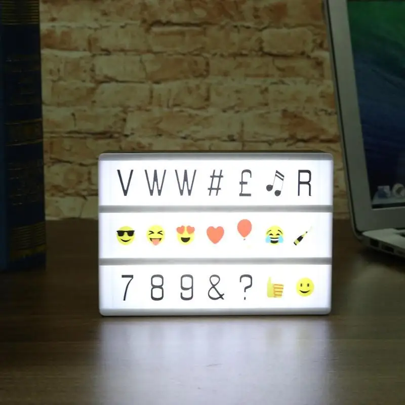 

2018 New A4/A5/A6 Size LED Combination Light Box DIY Black Letters Number Combination Set USB Magnetic Cinema Light Box
