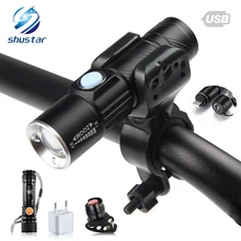 USB charging integrated bicycle light led bike flashlight waterproof 3 light mode zoom Cycling lighting with warning tail light USB charging integrated bicycle light led bike flashlight waterproof 3 light mode zoom Cycling lighting with warning tail light