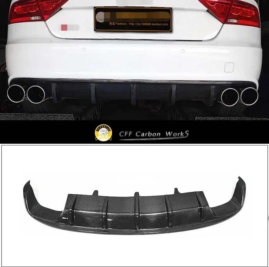Cheap Carbon Fiber Car Rear Bumper Lip Spoiler Diffuser Cover Fit Voor Audi A7 S7 2011 2012 2013 2014 2015 2016 2017