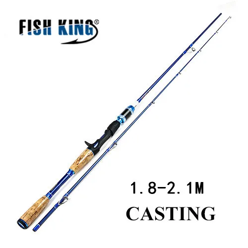 FISHKING 36T Углеродные Удочки 2 секции 1,8 M-2,1 M c. W. 15 г-40 г приманка спиннинг Литье удочка - Цвет: Белый