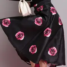 Свободные длинные юбки Роза цветок Принт Мячи платье девочек Повседневное юбки