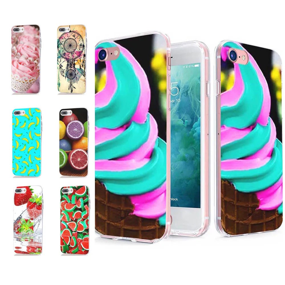 MLCRIYG мягкий телефон чехол для iPhone 6 S Plus 7 8 X TPU цветное мороженое банановый узор Fundas