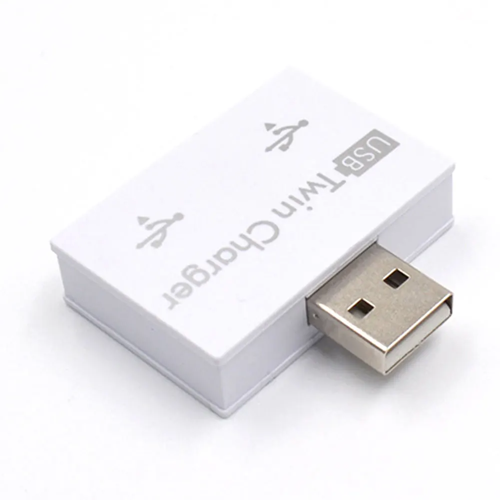 2 порта Профессиональный ABS USB удлинитель концентратора Мода сплиттер адаптер для телефона планшета стабильный практичный двойной зарядное устройство Портативный#2 - Цвет: Белый