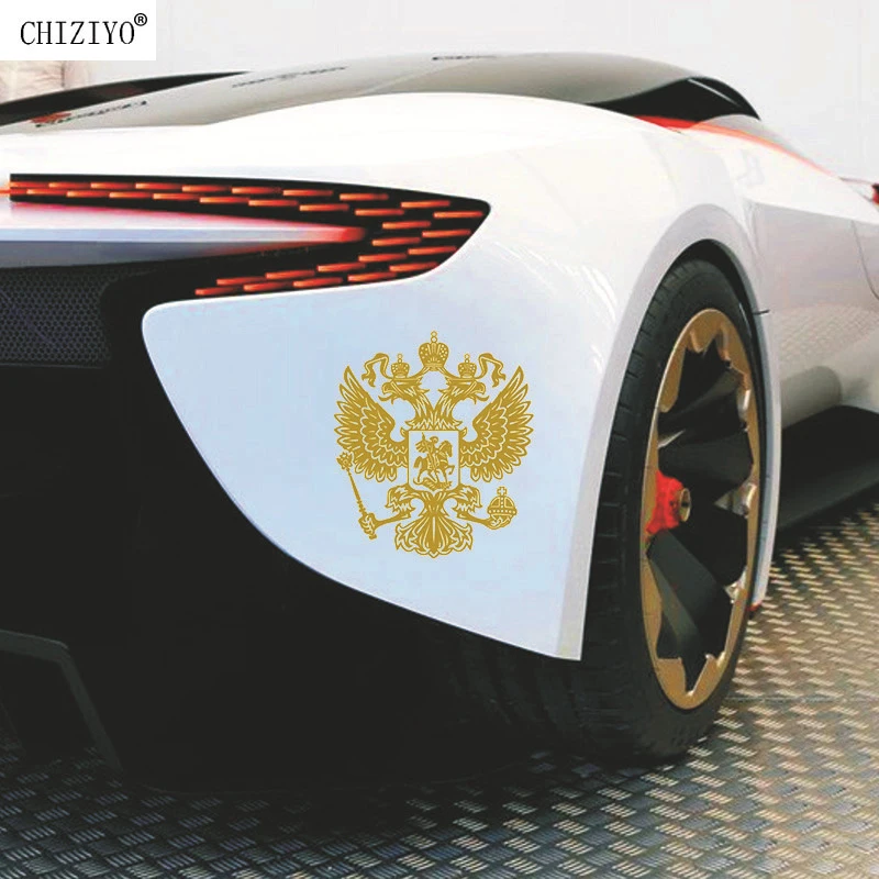 

11.5*11.5 cm Coat of Arms Russia Federation National Auto Car Sticker Russian Eagle Decal For Car Styling CHIZIYO