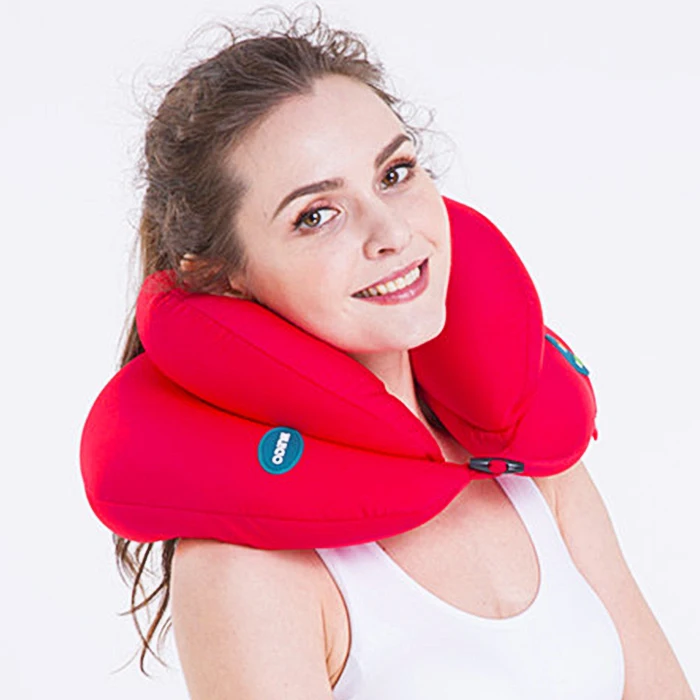 Electronic soft red arc massage pillow vibration safe neck office