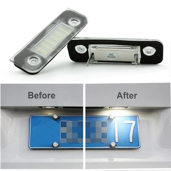 

2PCS Car styling License Plate Light Lamps 18 led Car light Accessories Stickers on car For Ford Fusion Fiesta Mondeo MK2
