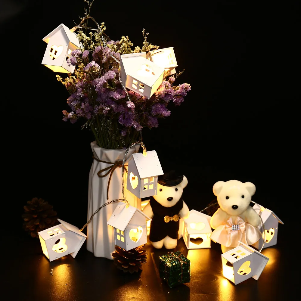 Solar Led String Lights 20 Led Wood House Shaped Solar Powered Fairy Lights for Outdoor Garden Fence Summer luces guirnalda Solar Led String Lights 20 Led Wood House Shaped Solar Powered Fairy Lights for Outdoor Garden Fence Summer luces guirnalda