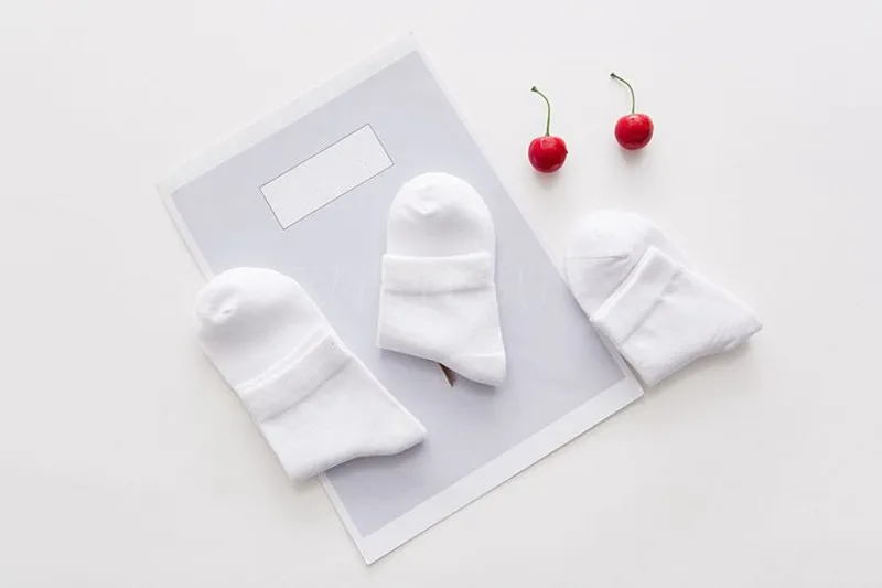 5 пар/лот, белые детские носки детские повседневные Удобные однотонные хлопковые тонкие мягкие носки детские спортивные носки для мальчиков и девочек