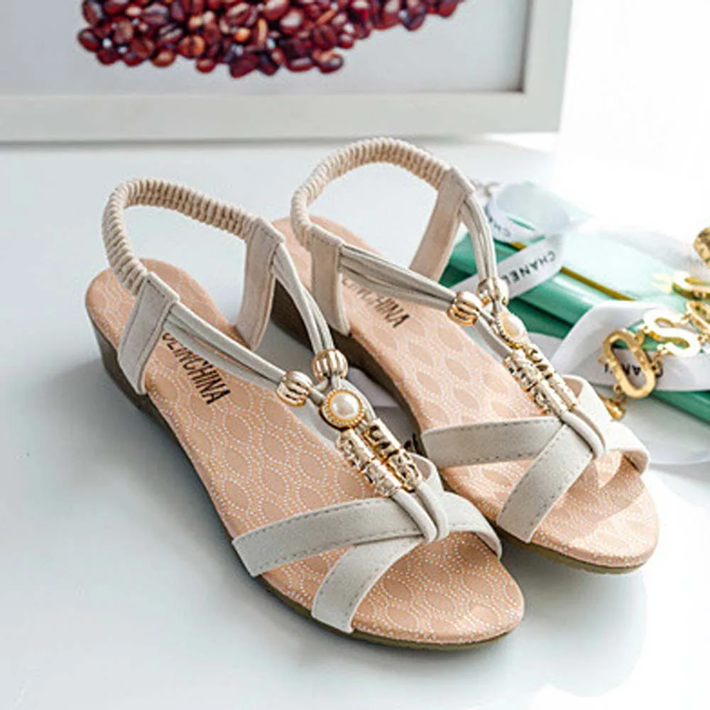 

Women's Casual Peep-toe Flat Buckle Shoes Roman Summer Sandals lady summer style womens fashion shoes flat flip