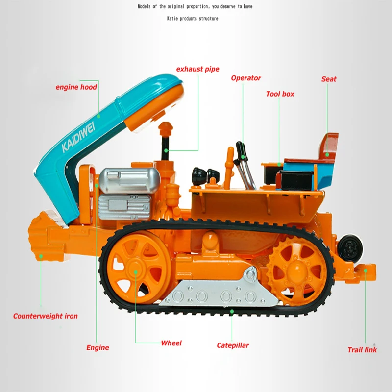 Литой под давлением трактор сельскохозяйственный грузовик 1:18 колеса и катепиллар с прицепами Ретро модель автомобиля коллекция для детей хобби игрушки