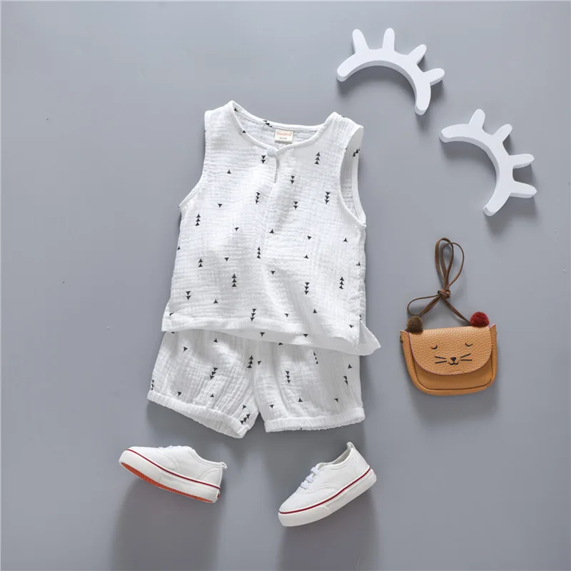 

Summer baby girl boy clothes 100% cotton new active casual Dot star baby clothes Vest+pant kid suit 0-5 years clothing set 40