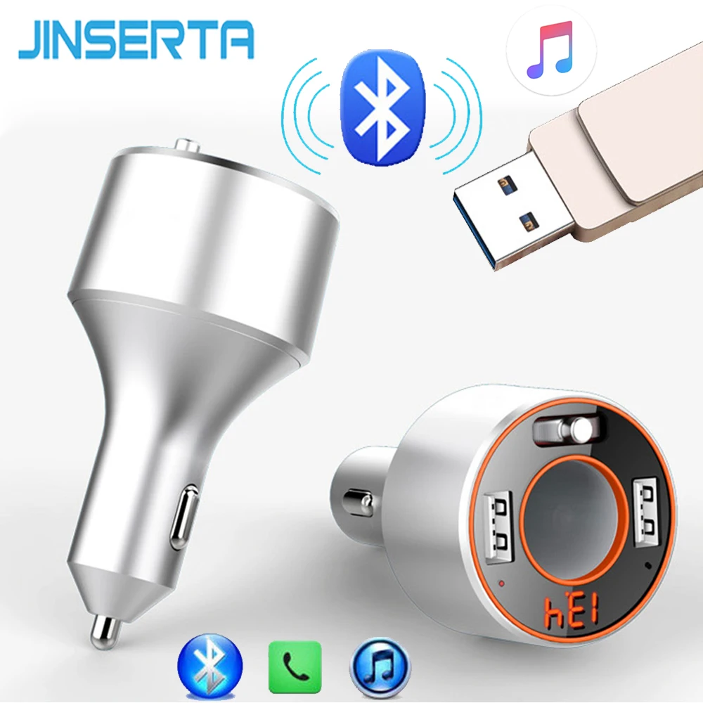 Автостайлинг JINSERTA Bluetooth FM трансмиттер Handsfree Dual USB зарядное устройство APE FLAC WMA без