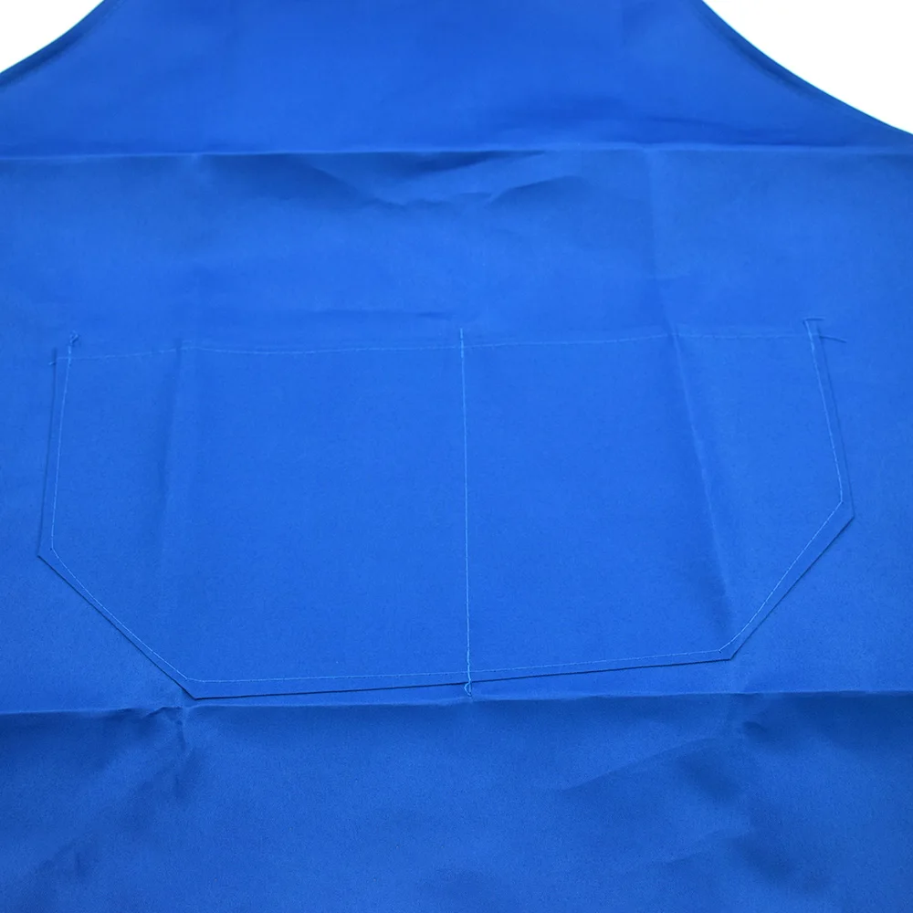 Cooking Apron Men Woman Pure Color Cotton Polyester Sleeveless Black Apron with Double Pocket Household Cleaning For Mom Dad