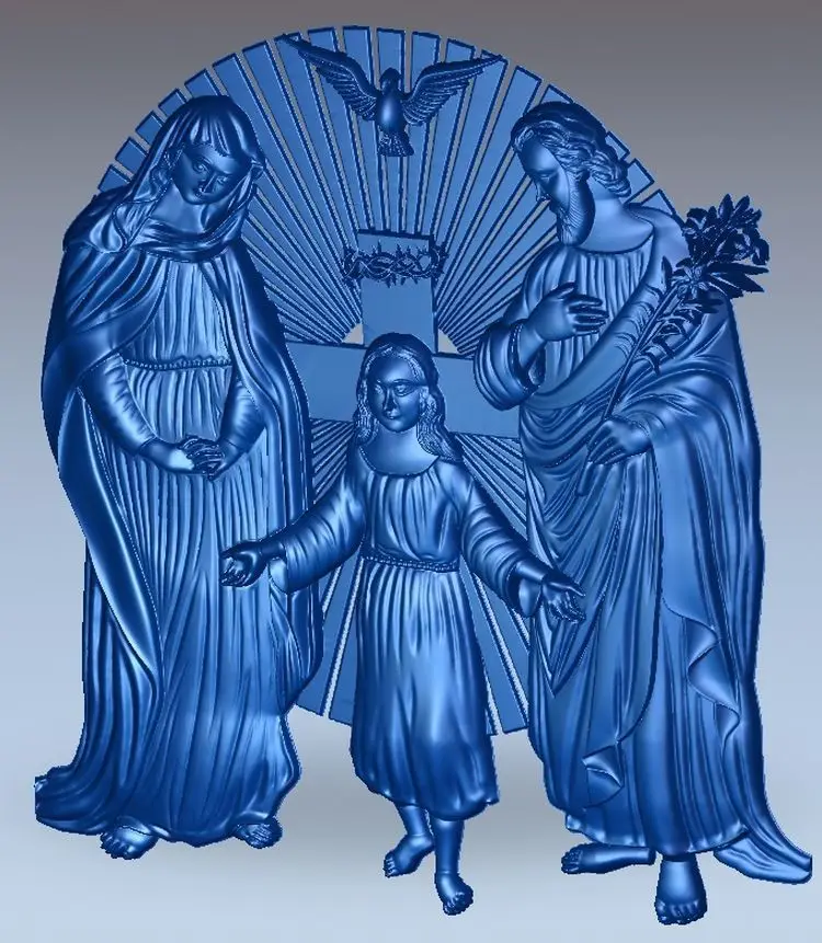 3d модель рельеф Holy_Family для ЧПУ в формате STL|3d model relief|for cncmodel |