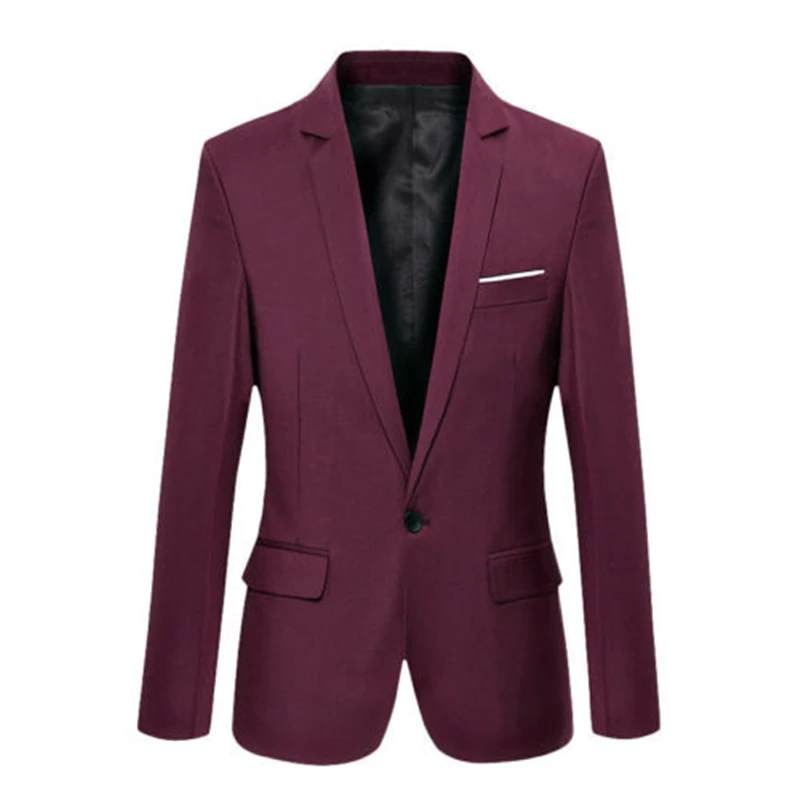 Degli-uomini-alla-moda-Casuale-Slim-Fit-One-Button-Suit-Blazer-Coat-Jacket-Tops
