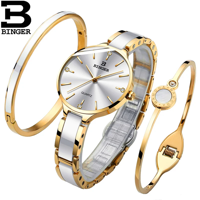 Switzerland BINGER Luxury Women Watch Brand Crystal Fashion Bracelet Watches Ladies Women wrist Watches Relogio Feminino B-1185