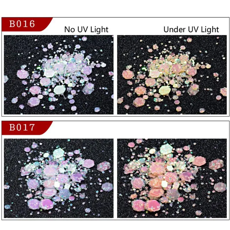 Уф изменение цвета Слюда Порошок Солнечный реактивный Sequain блеск смолы ювелирные изделия DIY