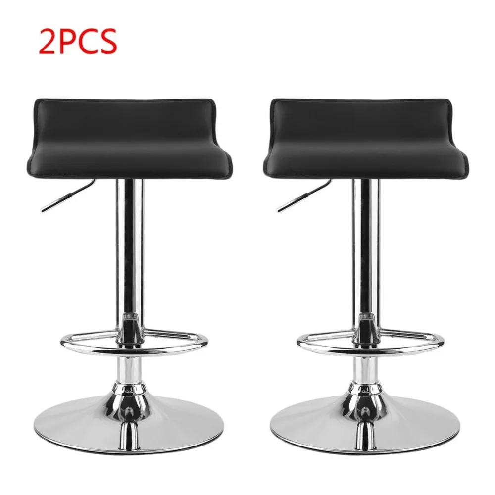 

2PCS Modern Gas Bar Swivel Dinning Chair Bar Stools Adjustable Height Foot Rest Electroplating Iron Easy Installation