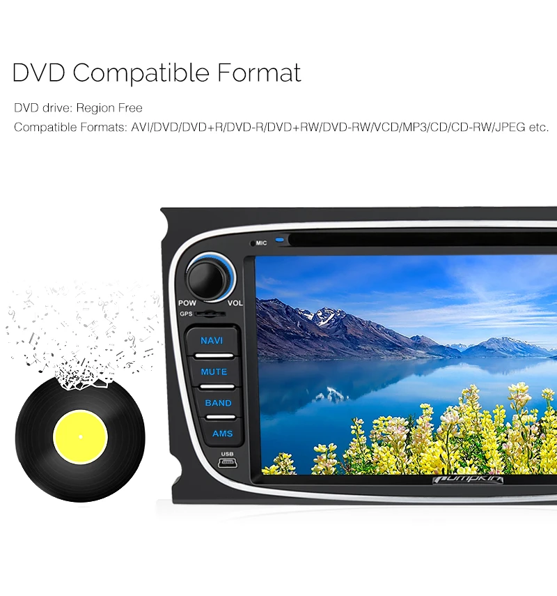 Sale Pumpkin 2 Din Android 7.1 Car DVD Player GPS Navigation Quad-core 2G+32G Stereo For Ford Mondeo/Focus Wifi FM Rds Radio Headunit 11