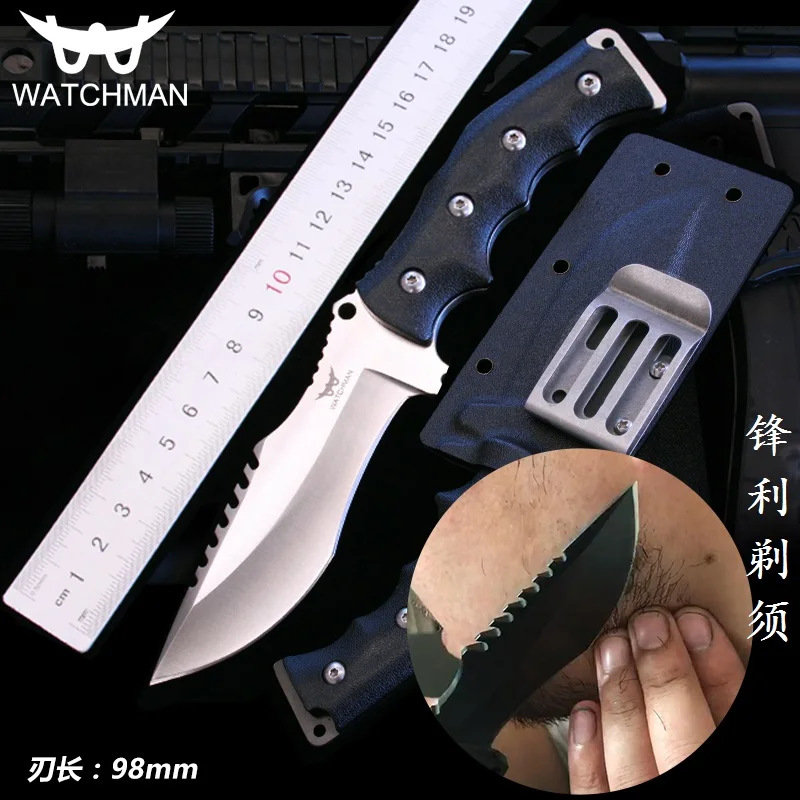 Watchman Knife Fixed Blade Straight knife Tactical knives with Kydex Hunting Survival EDC Tool Collection Factory sale MH133-A Watchman Knife Fixed Blade Straight knife Tactical knives with Kydex Hunting Survival EDC Tool Collection Factory sale MH133-A