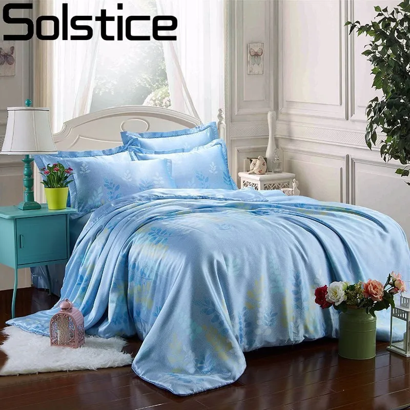

Solstice Home Textile Summer Ice-cold Imitated Silk 4pcs Luxurious Bedding Sets Pillowcase & Duvet Cover Bed Linens Bed Sheet 50