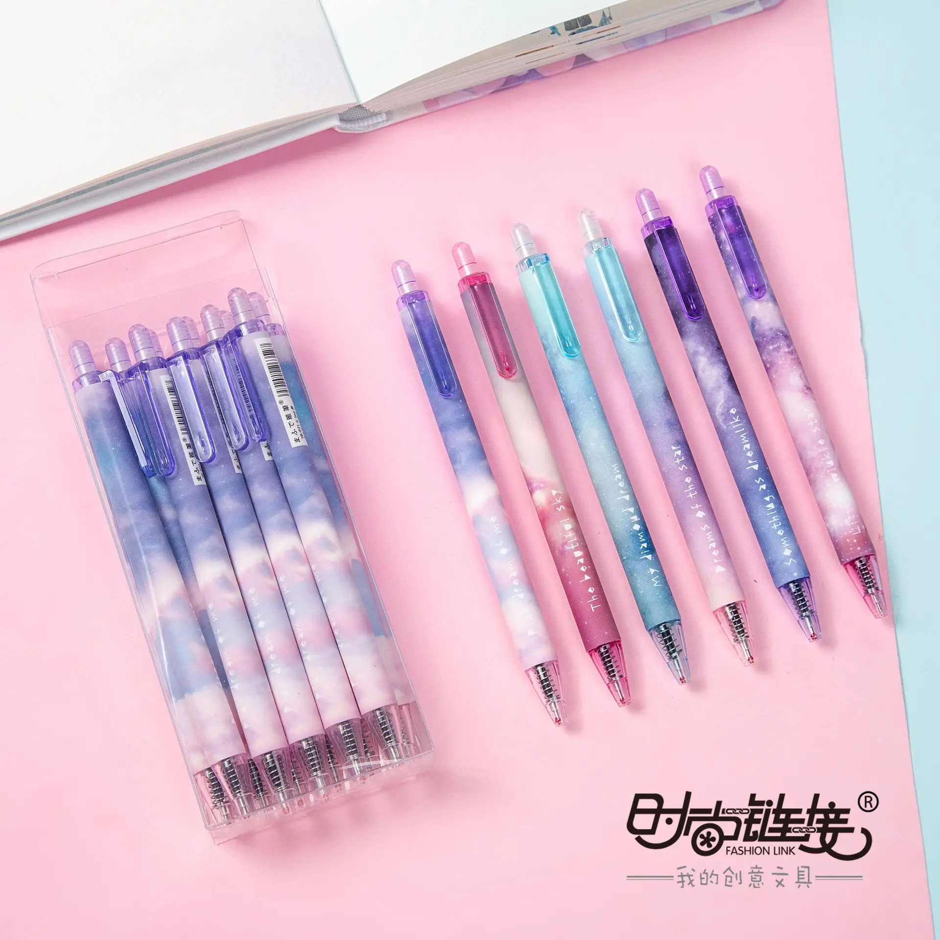 Kawaii import *My Dream* kawaii floral cat blue ink pink rollerball pen 