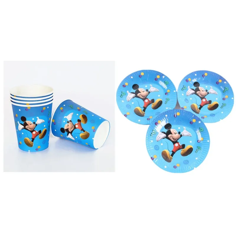 

20pcs/set mickey mouse plates cups kids birthday party supplies mickey mouse paper glass plates mickey mouse dishes glasses