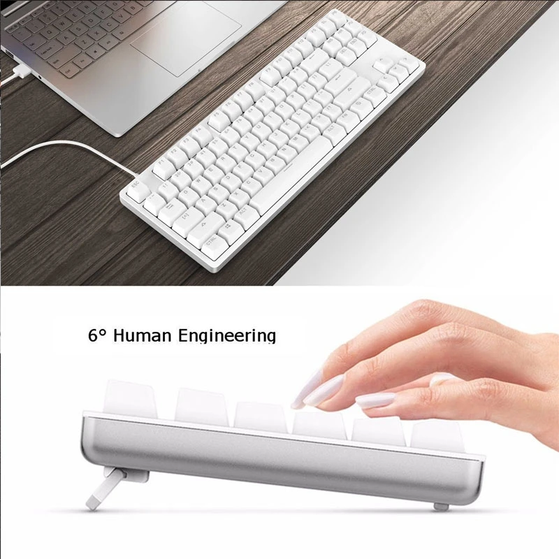 Xiaomi Yuemi MK01 87 клавишная механическая клавиатура LED подсветка из алюминиевого