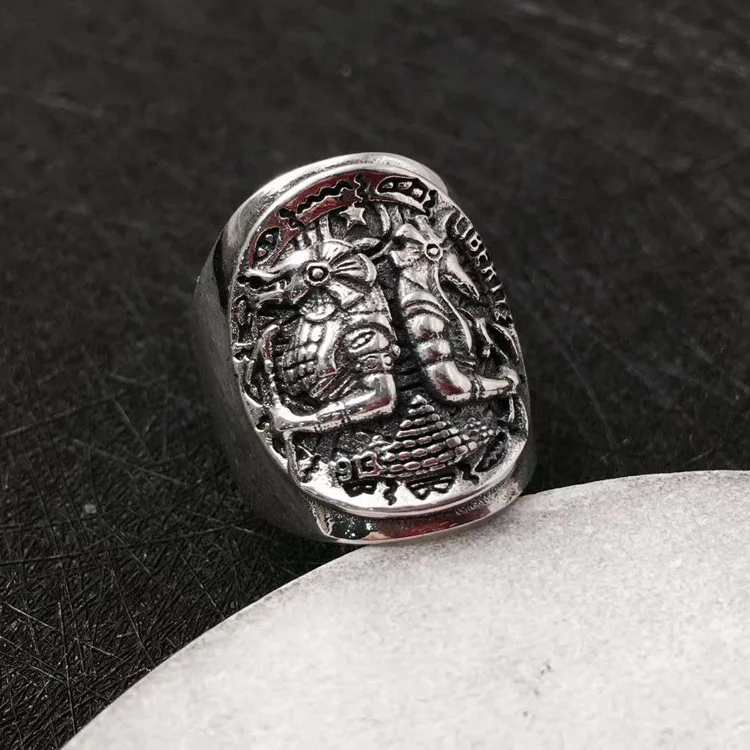 

s925 pure silver rangers open domineering ring Thai silver COINS the ancient Egyptian god ring