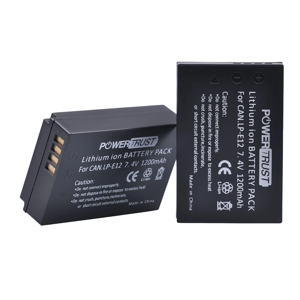 PowerTrust 1200mAh LP E12 LP E12 LPE12 Camera Battery For Canon EOS