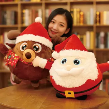 

Christmas gift can sing elk doll Santa Claus dolls custom plush toys