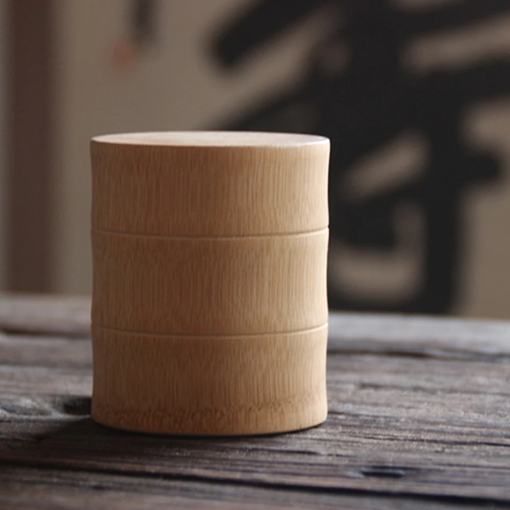 Natural Bamboo Matcha Canister Eco-friendly Powder Green Tea Caddy Tea Chest Capacity Matcha Tools Accessories