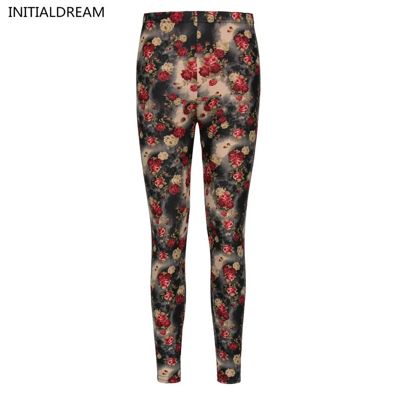 Женские эластичные леггинсы с цветочным принтом до щиколотки|pants leggins|brand legginsfashion